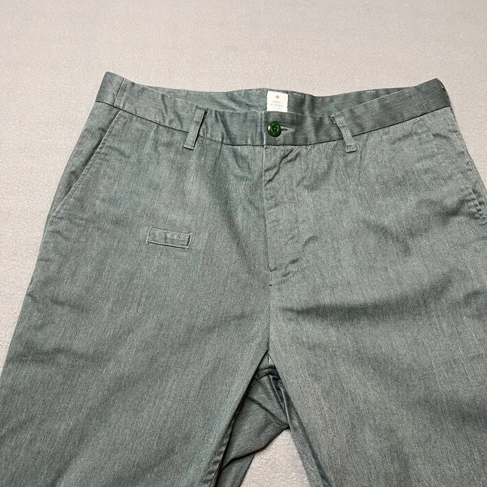 Head Porter Plus Chino Pants Men's Large Green Casual Flat Front Straight Leg